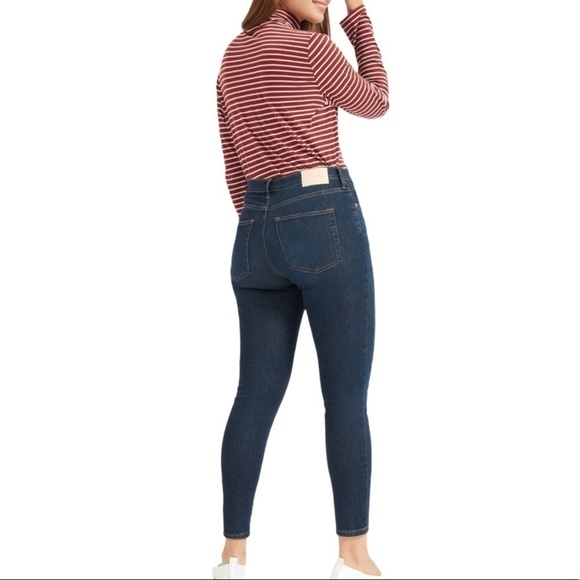 Everlane Blue Medium Wash Authentic‎ Stretch Mid Rise Skinny Jeans Size 23 - Picture 2 of 14